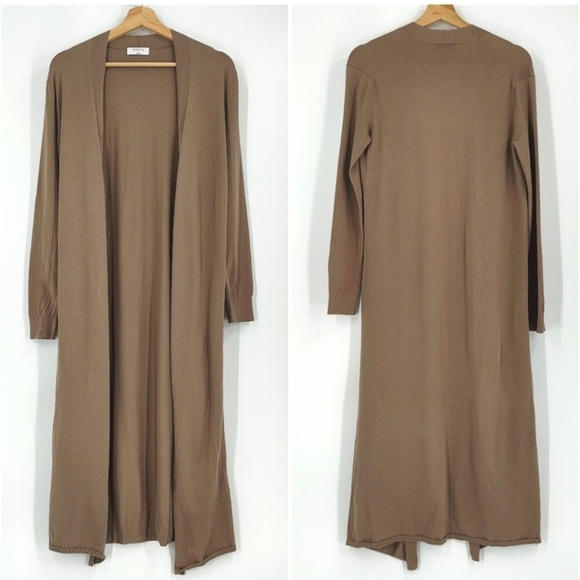 BABATON Chrissy Midi Cardigan Long Open Jacket Brown Taupe XS ARITZIA - Picture 4 of 6